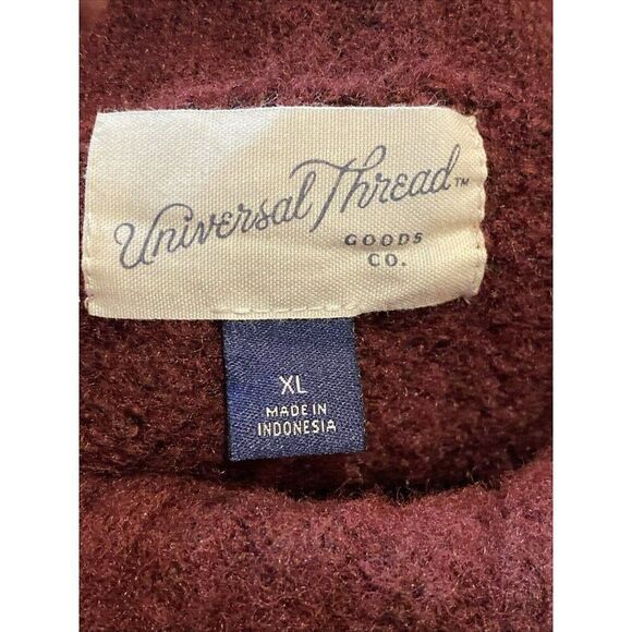 Universal Thread Mock Neck Maroon‎ Sweater Soft Size XL Comfort Warm Cozy - Picture 4 of 4